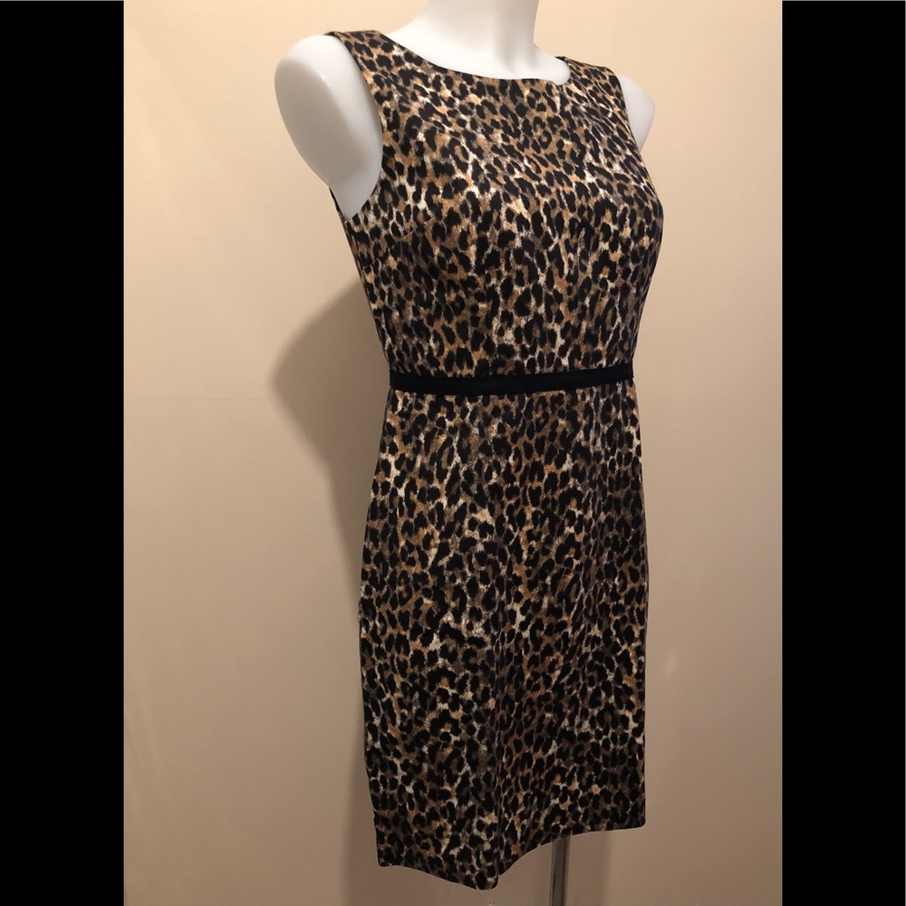 ANN TAYLOR LOFT LEOPARD PRINT SLEEVELESS DRESSπ0P - Picture 9 of 17